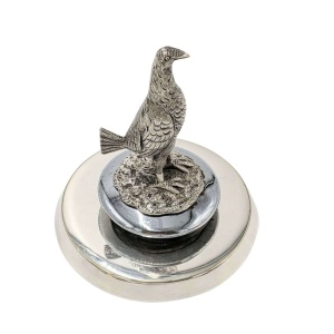 Art Deco Car Mascot Solid Silver Fighting Cock Radiator Cap Stand 1926