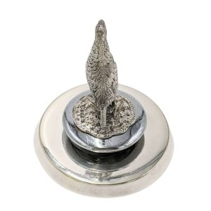Art Deco Car Mascot Solid Silver Fighting Cock Radiator Cap Stand 1926