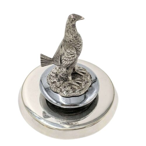Art Deco Car Mascot Solid Silver Fighting Cock Radiator Cap Stand 1926