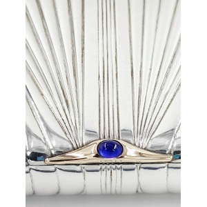Art Deco Solid Silver & 14k Gold Russian Case Faberge Antique