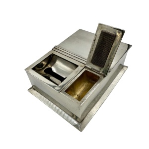 Art Deco Solid Silver Box Ashtray Match Strike Vesta Combination
