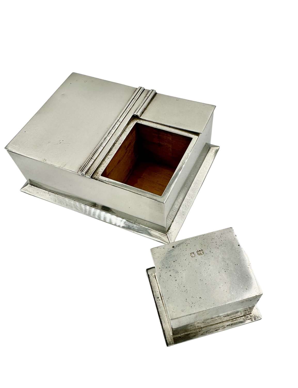 Art Deco Solid Silver Box Ashtray Match Strike Vesta Combination