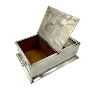 Art Deco Solid Silver Box Ashtray Match Strike Vesta Combination