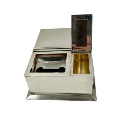 Art Deco Solid Silver Box Ashtray Match Strike Vesta Combination - Image 6