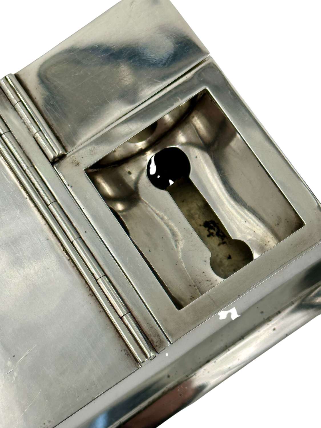 Art Deco Solid Silver Box Ashtray Match Strike Vesta Combination