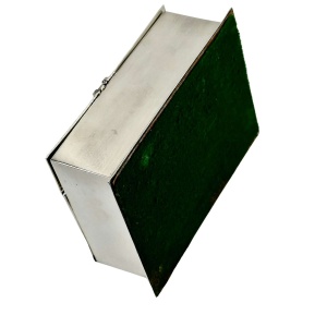 Art Deco Solid Silver Box Ashtray Match Strike Vesta Combination