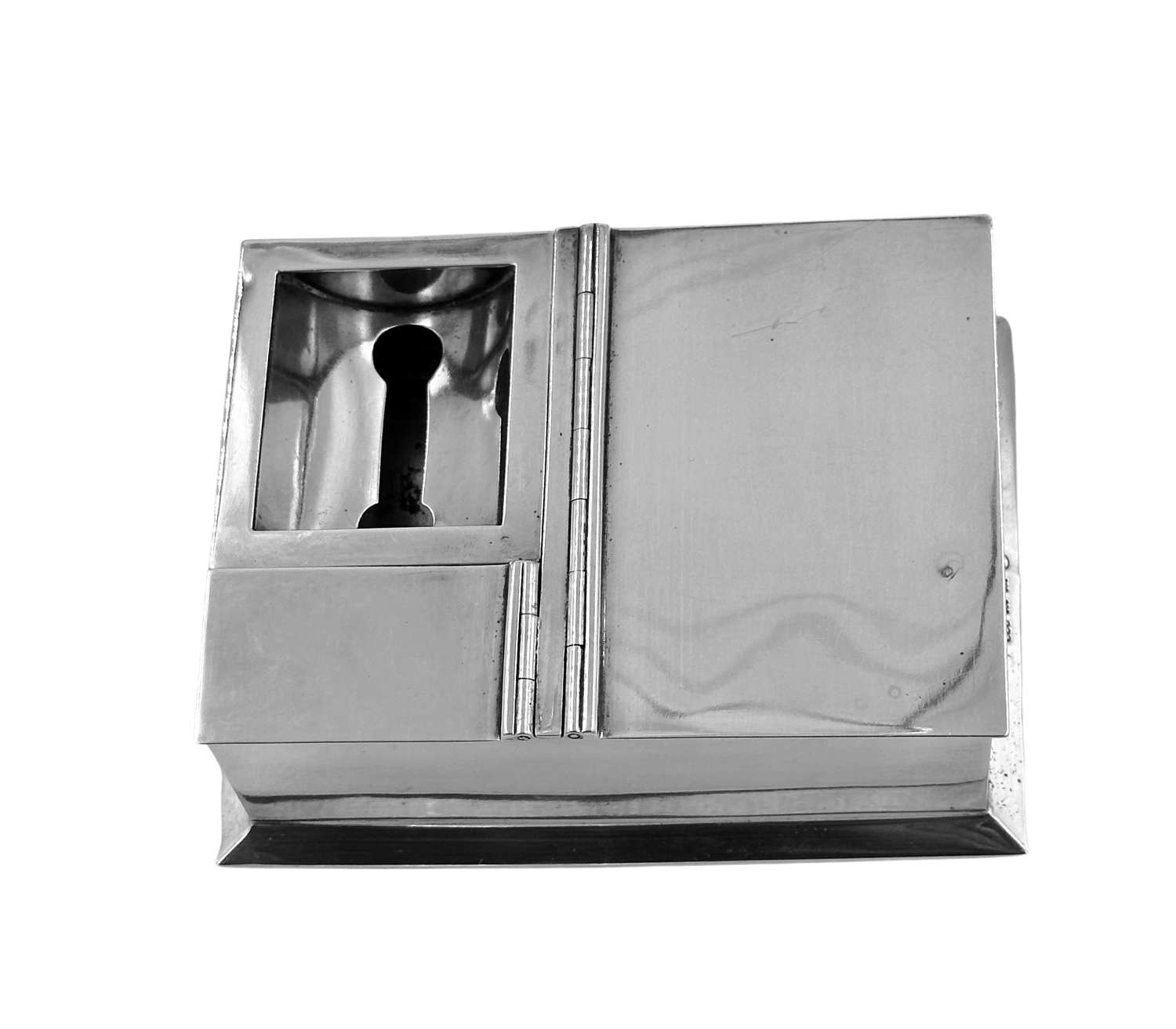 Art Deco Solid Silver Box Ashtray Match Strike Vesta Combination