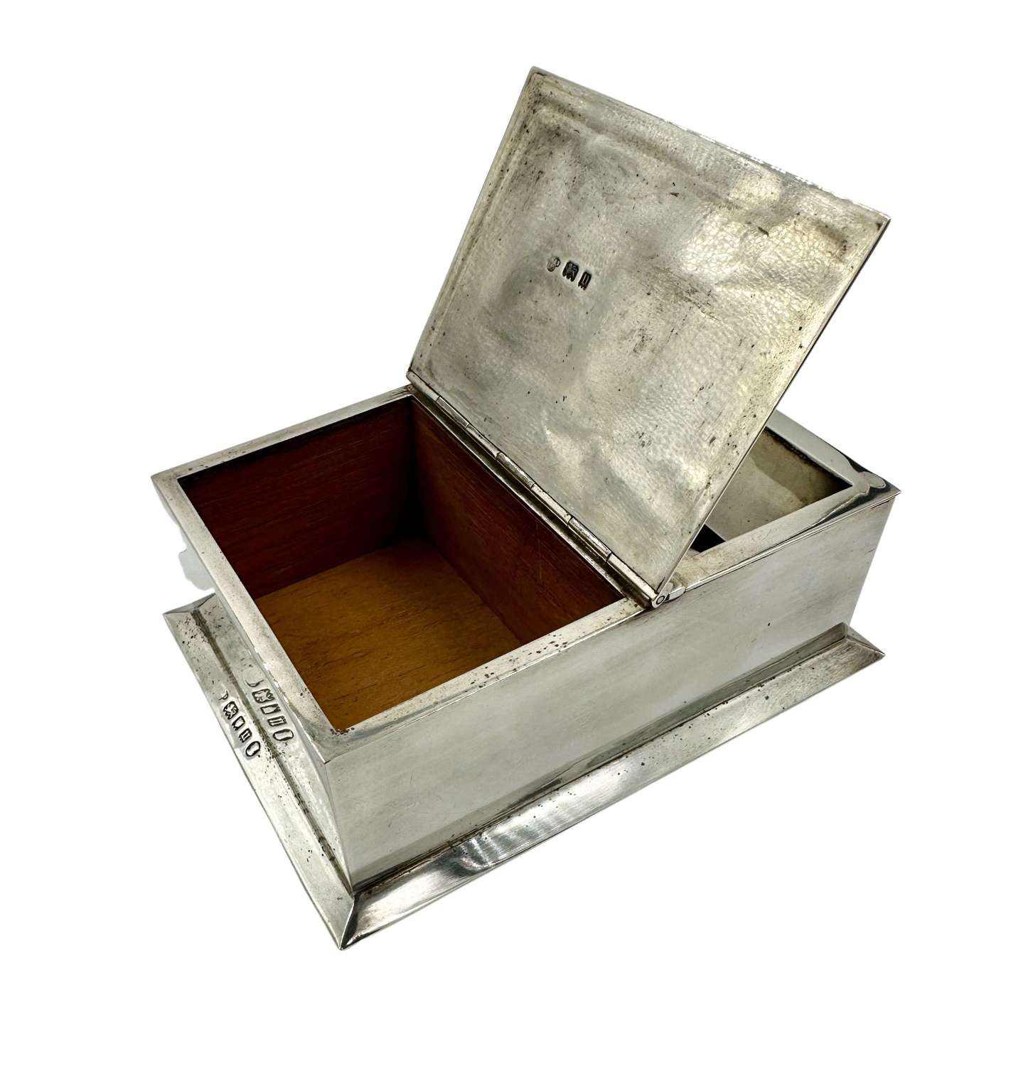 Art Deco Solid Silver Box Ashtray Match Strike Vesta Combination