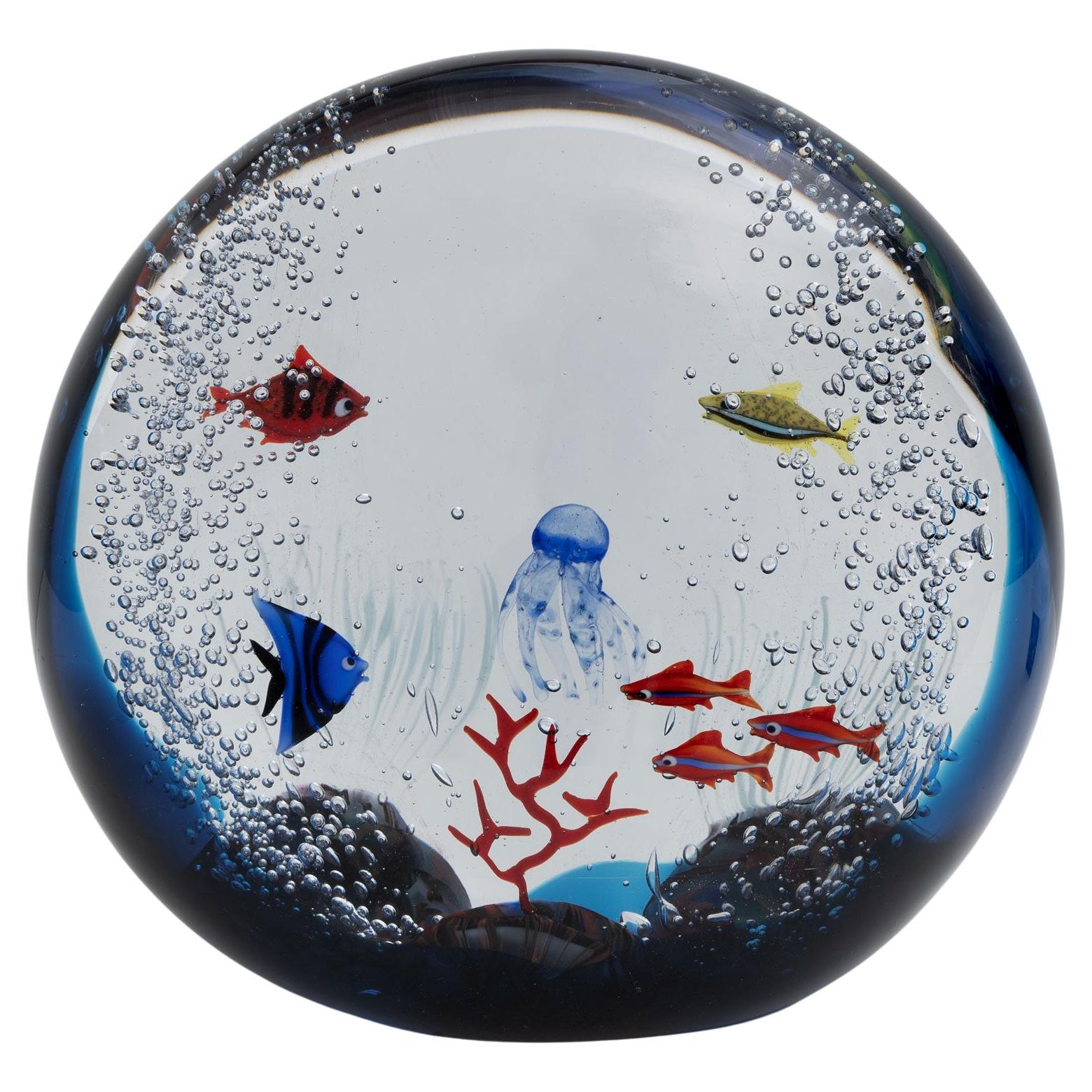 Moro Mariano Mid-Century Modern Italian Murano Glass Aquarium, 1980s