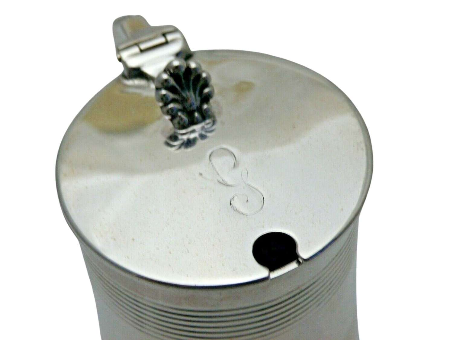 Georgian 1810 Antique Solid Silver Large Tankard Mustard Jam Pot