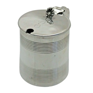 Georgian 1810 Antique Solid Silver Large Tankard Mustard Jam Pot