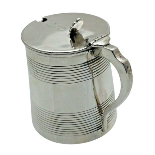 Georgian 1810 Antique Solid Silver Large Tankard Mustard Jam Pot