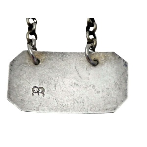 Georgian Antique Solid Silver Lemon Label or Ticket with Decanter