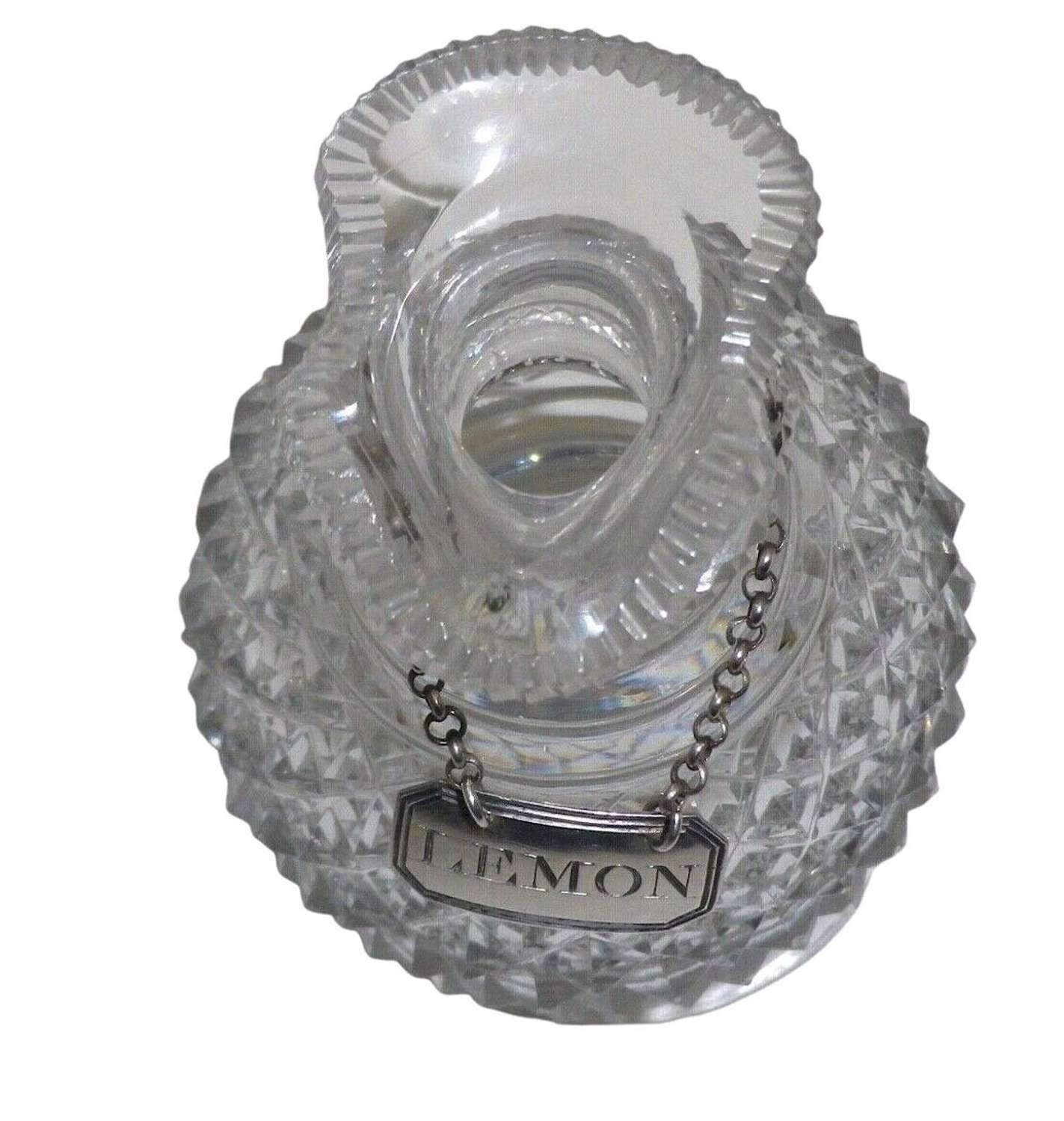 Georgian Antique Solid Silver Lemon Label or Ticket with Decanter