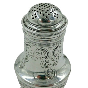 Georgian II 1744 Antique Solid Silver Pounce Shaker Pepper Pot