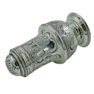 Georgian II 1744 Antique Solid Silver Pounce Shaker Pepper Pot