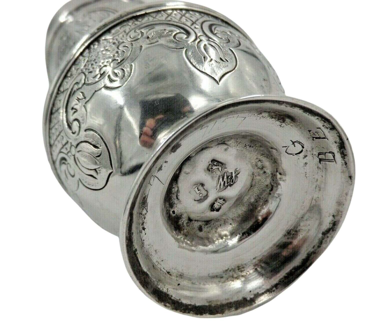 Georgian II 1744 Antique Solid Silver Pounce Shaker Pepper Pot