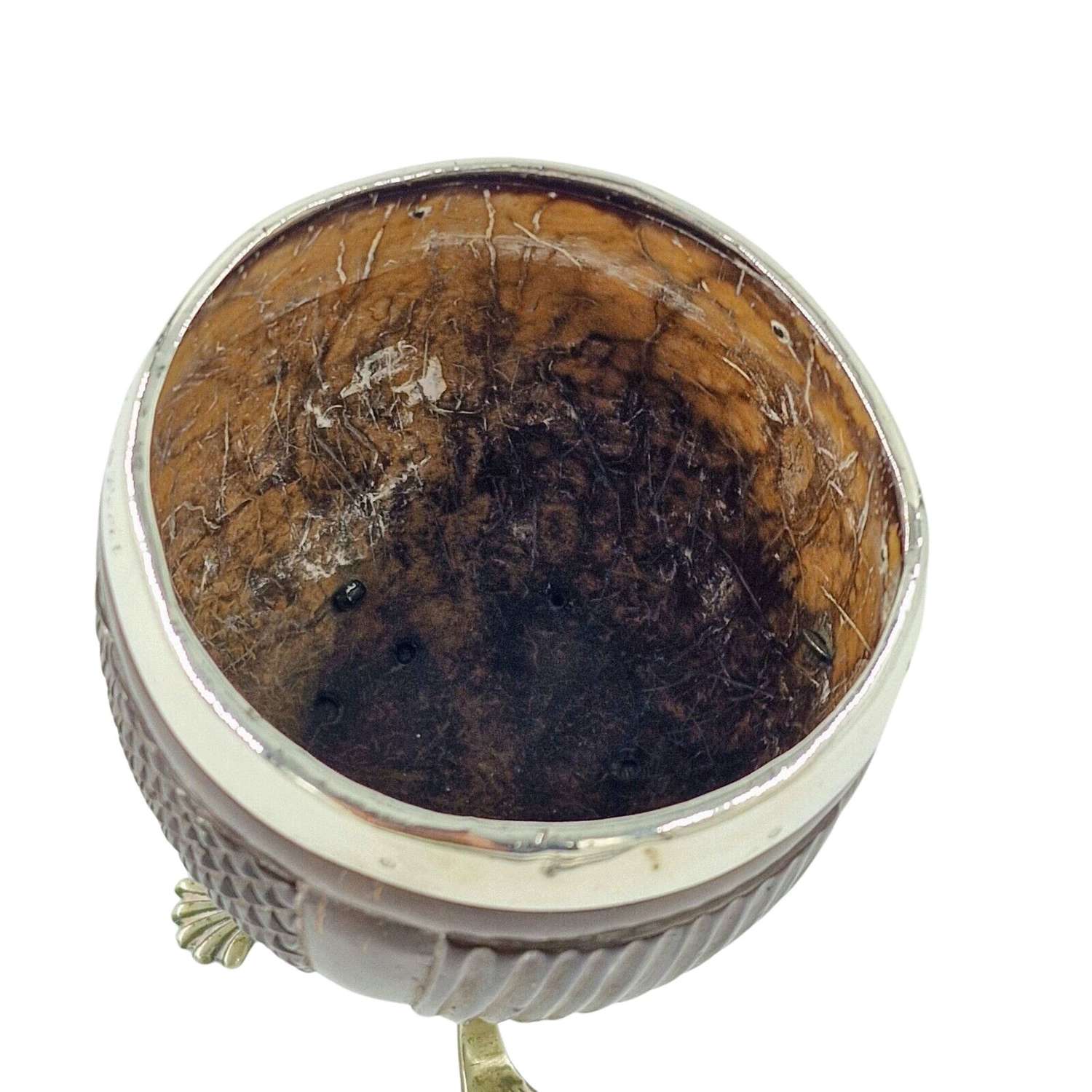 Georgian Solid Silver and Coconut Goblet c1780