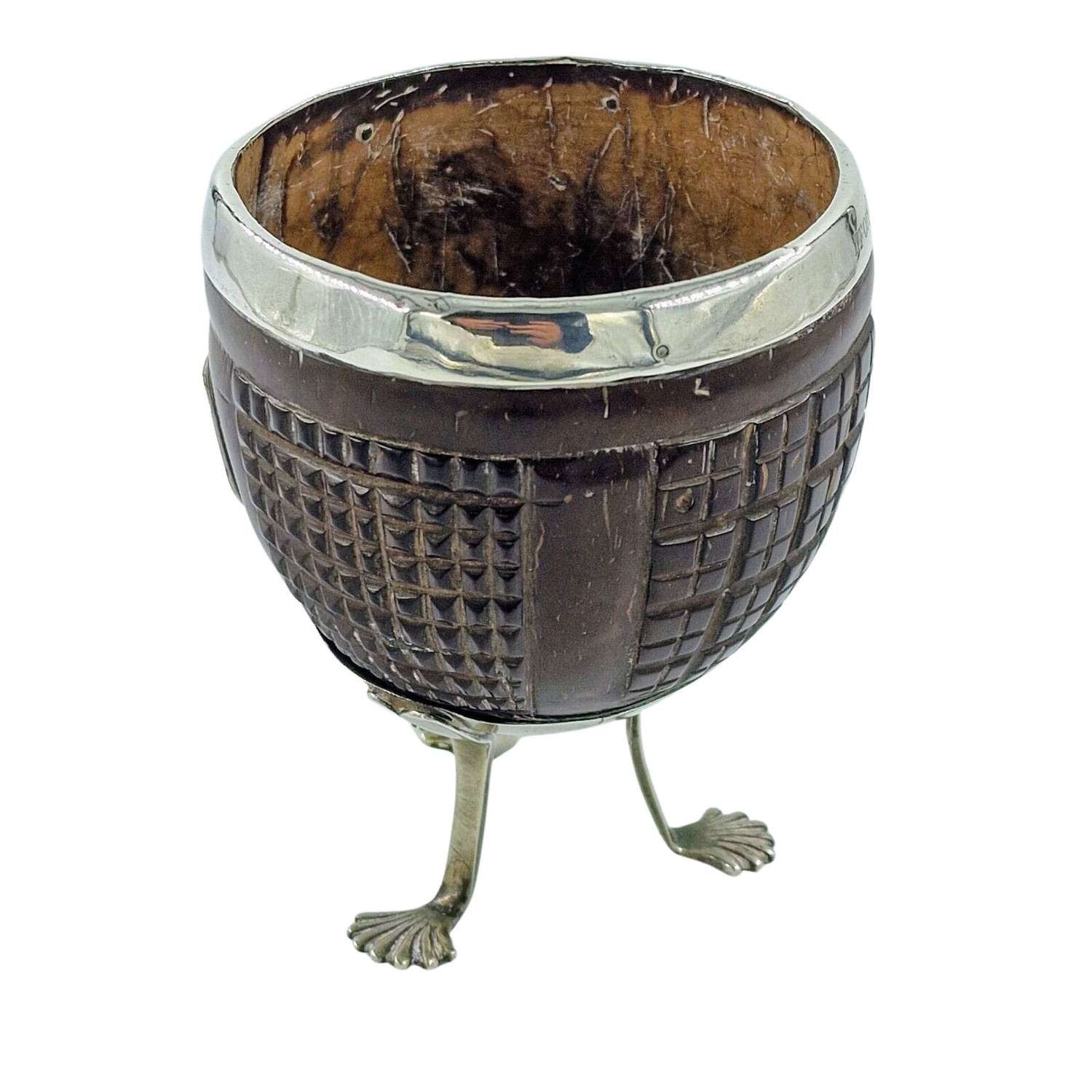 Georgian Solid Silver and Coconut Goblet c1780