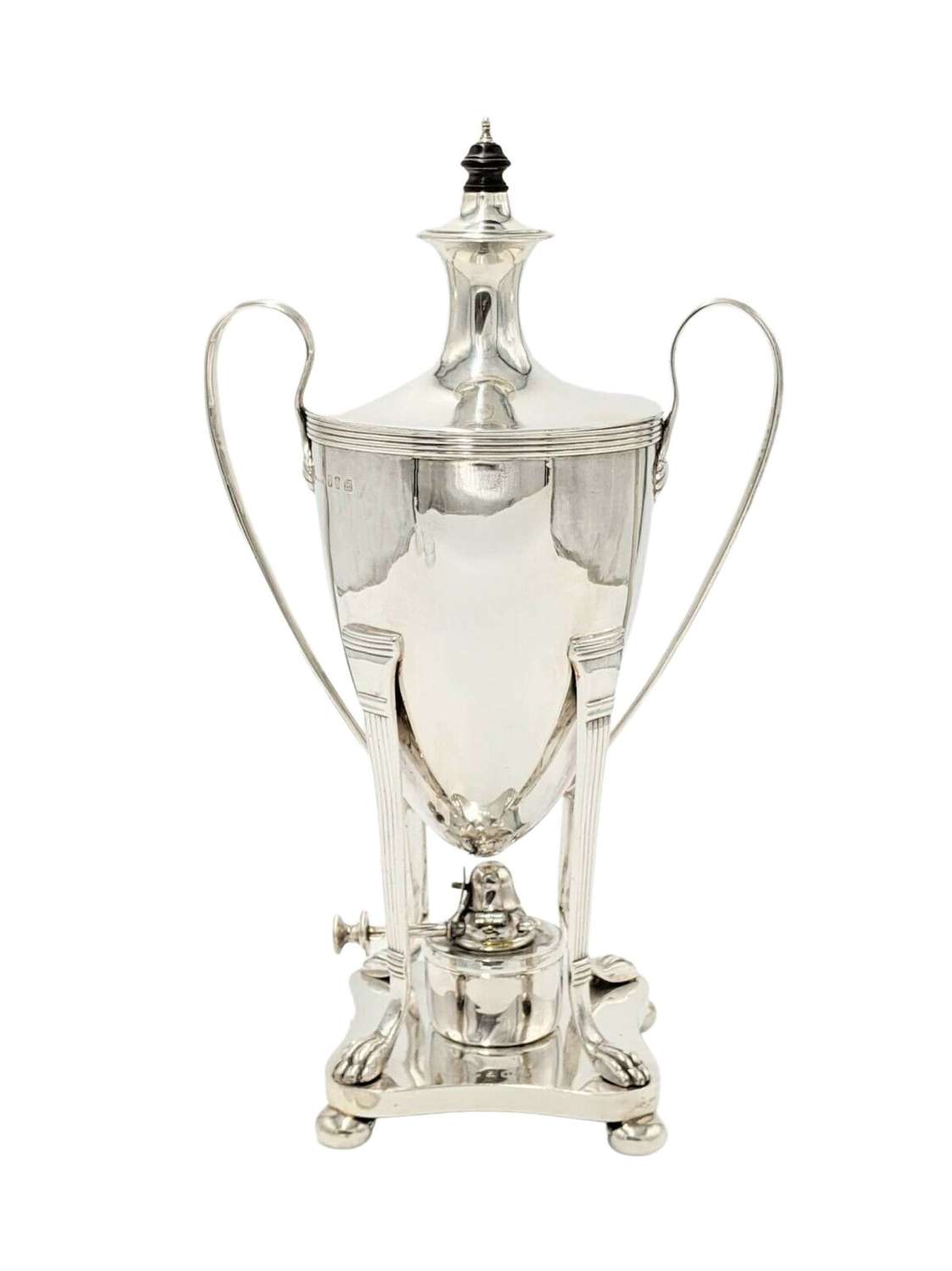 Irish Solid Silver Antique Samovar & Burner 1710g 2 Pint