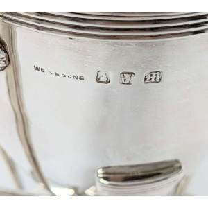 Irish Solid Silver Antique Samovar & Burner 1710g 2 Pint