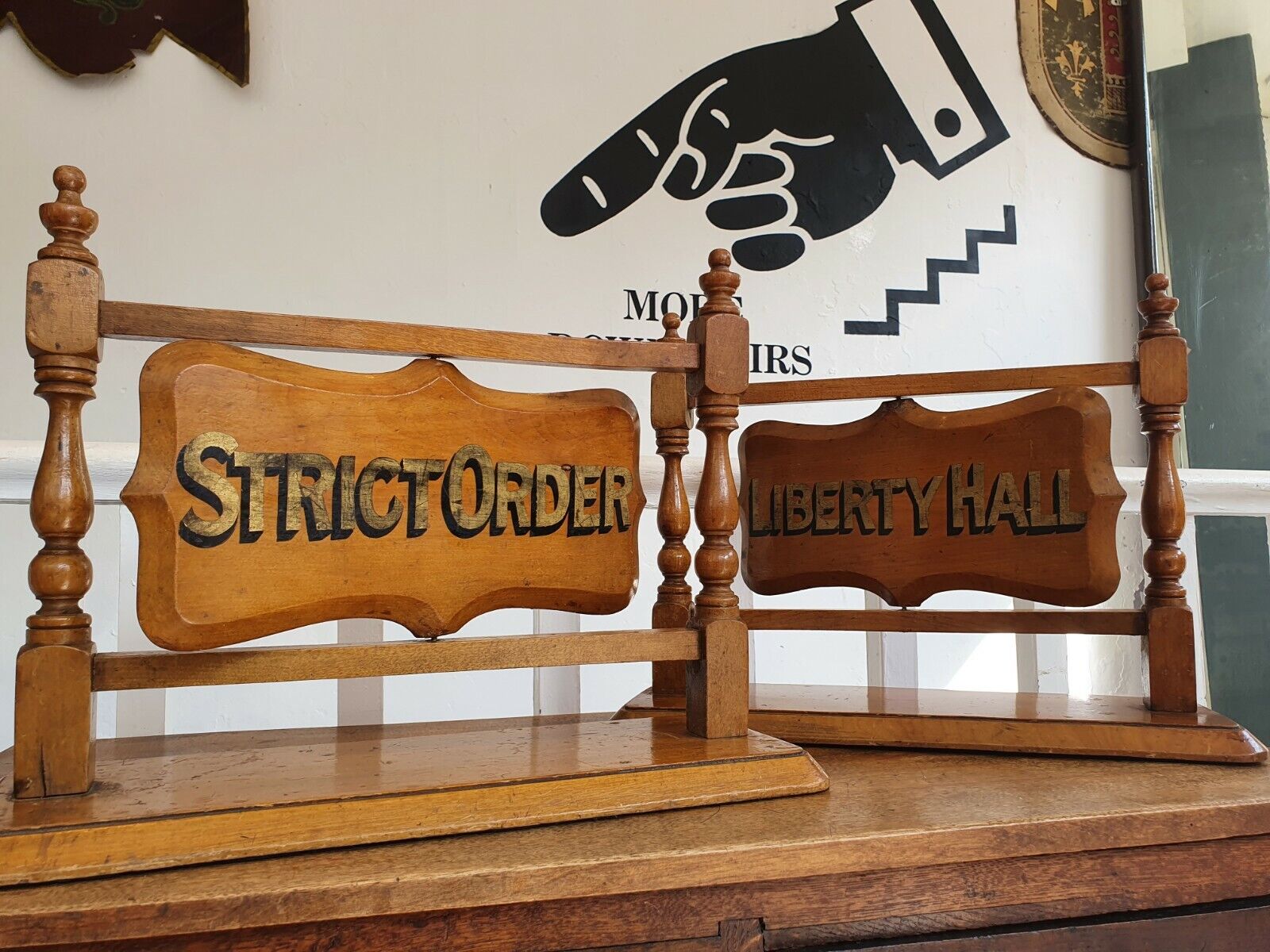 Pair of Edwardian Masonic Meeting Board Signs