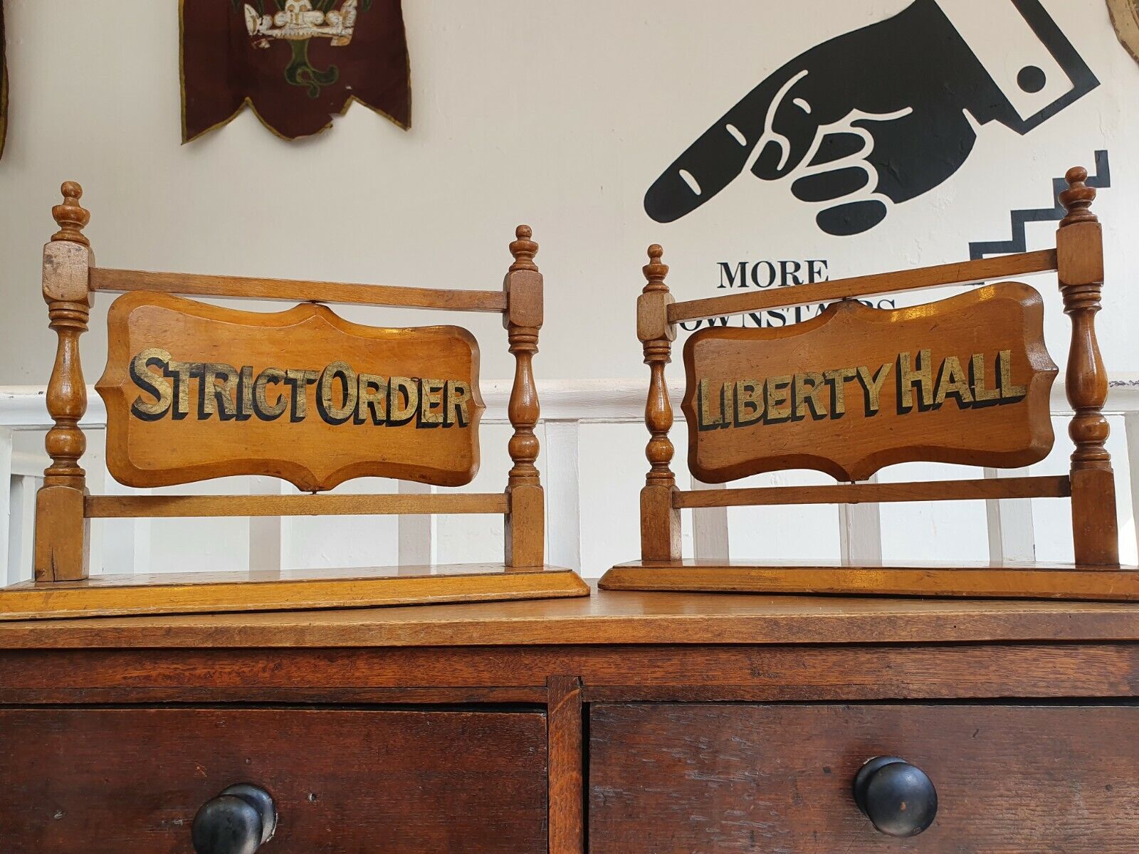 Pair of Edwardian Masonic Meeting Board Signs