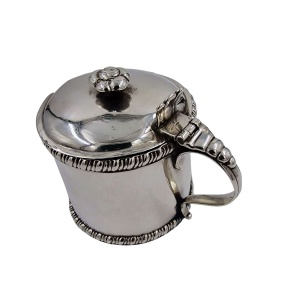 RARE Irish Georgian Solid Silver Mustard Preserve Pot