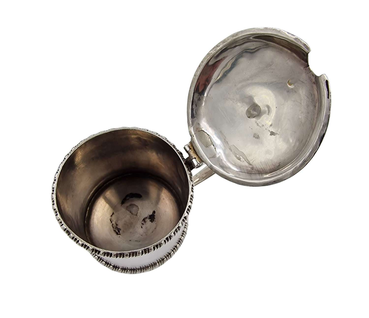 RARE Irish Georgian Solid Silver Mustard Preserve Pot