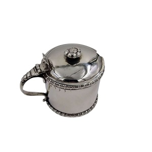 RARE Irish Georgian Solid Silver Mustard Preserve Pot