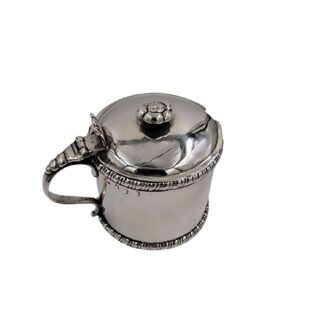 RARE Irish Georgian Solid Silver Mustard Preserve Pot