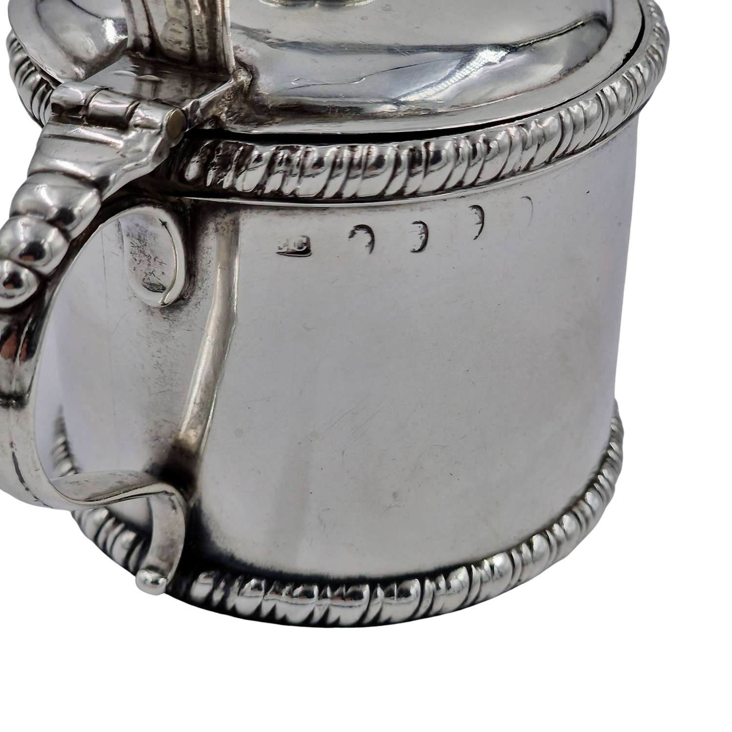 RARE Irish Georgian Solid Silver Mustard Preserve Pot