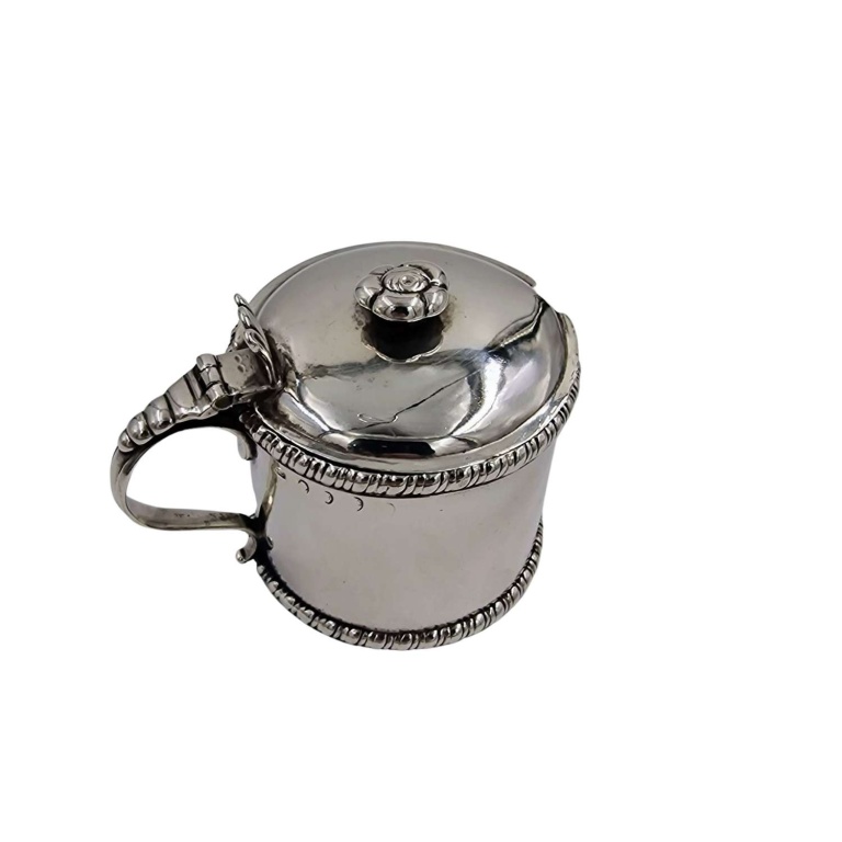 RARE Irish Georgian Solid Silver Mustard Preserve Pot