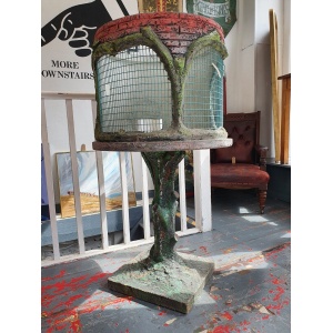 Antique Faux Bois Belgian Aviary Decorative Garden Ornament/Statue