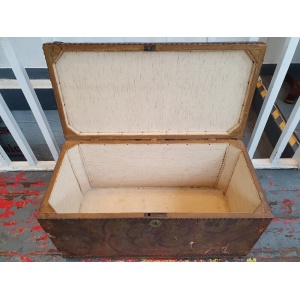 18th Century Swedish Painted Leather Bound Marriage Chest