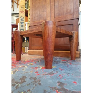 1960s Solid Walnut Brutalist Belgian Coffee Table.