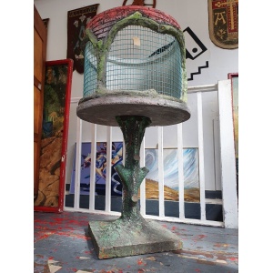 Antique Faux Bois Belgian Aviary Decorative Garden Ornament/Statue