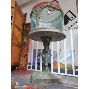 Antique Faux Bois Belgian Aviary Decorative Garden Ornament/Statue