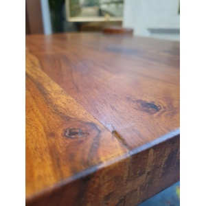 1960s Solid Walnut Brutalist Belgian Coffee Table.