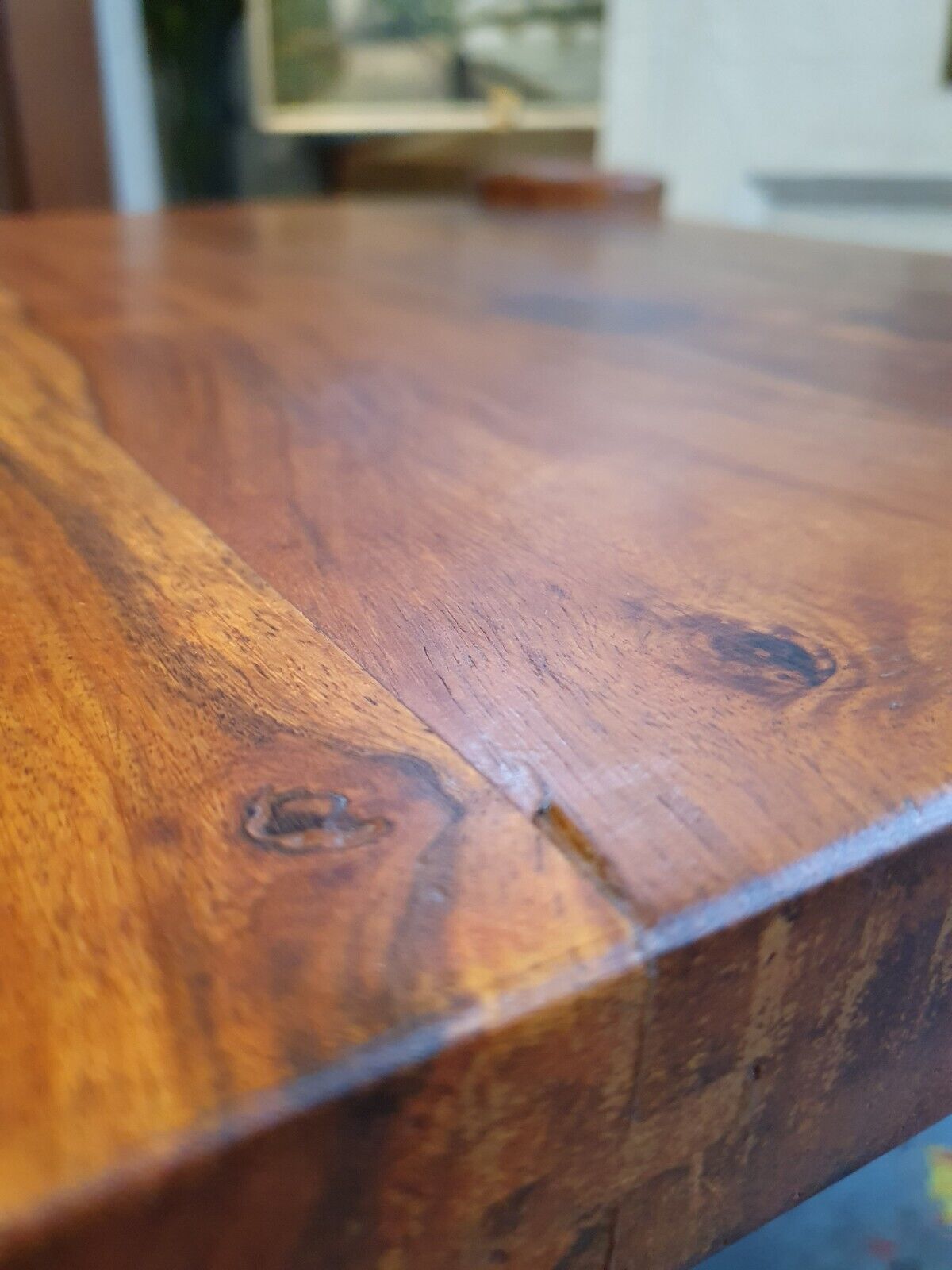 1960s Solid Walnut Brutalist Belgian Coffee Table.