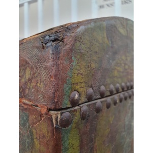 18th Century Swedish Painted Leather Bound Marriage Chest