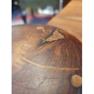 1960s Solid Walnut Brutalist Belgian Coffee Table.