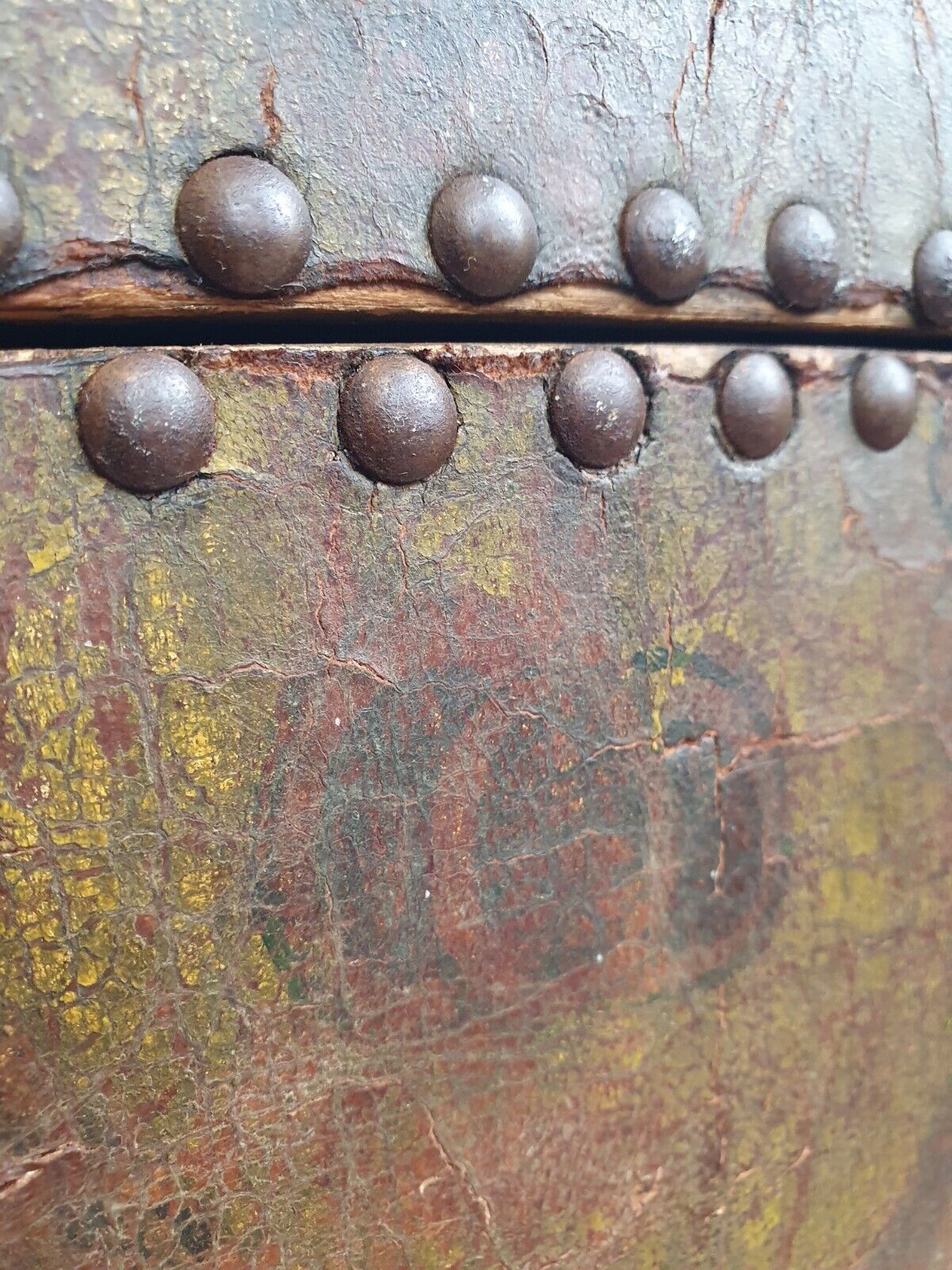 18th Century Swedish Painted Leather Bound Marriage Chest