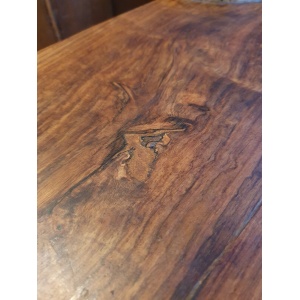 1960s Solid Walnut Brutalist Belgian Coffee Table.