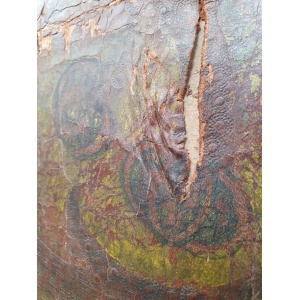 18th Century Swedish Painted Leather Bound Marriage Chest