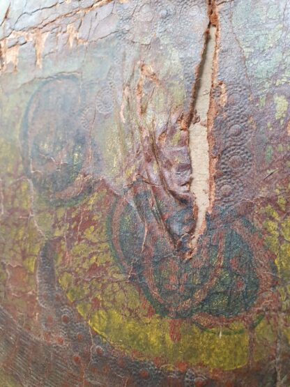 18th Century Swedish Painted Leather Bound Marriage Chest - Image 9