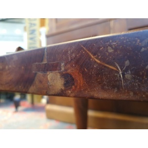 1960s Solid Walnut Brutalist Belgian Coffee Table.