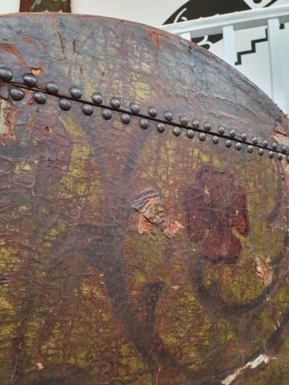 18th Century Swedish Painted Leather Bound Marriage Chest - Image 10