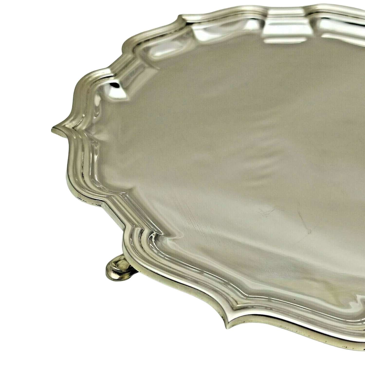 Sterling Solid Silver Salver 22cm Diameter 380g