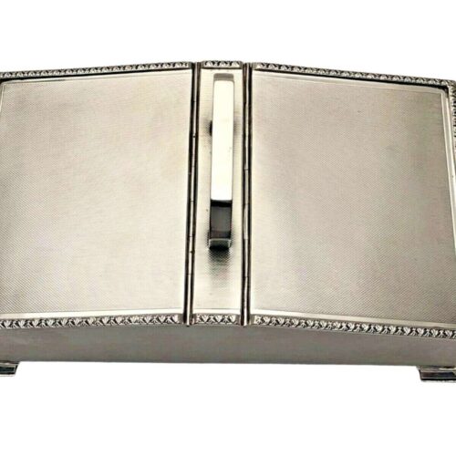 Vintage Silver Cigar Large Box Double or Jewellery Box 805g
